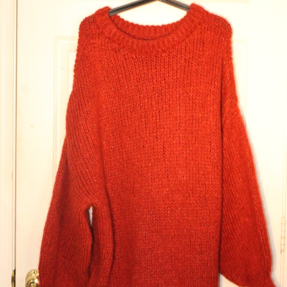 Red wool knit sweater